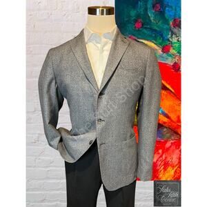 Saks Italy 42R Unstructured Blue Gray Freely Lanificio Comero Sport Coat Jacket